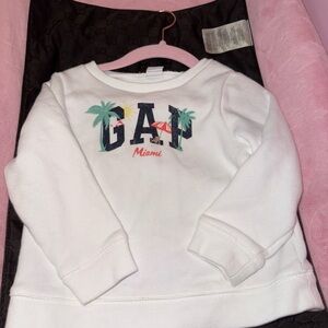 GAP White Miami Sweatshirt with Palm Design